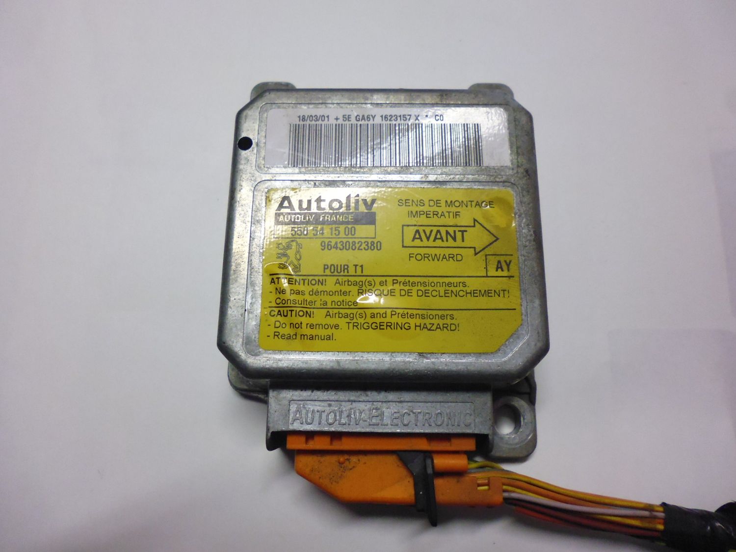 Centralina airbag per Peugeot 206 codice 9643082380 550541500.