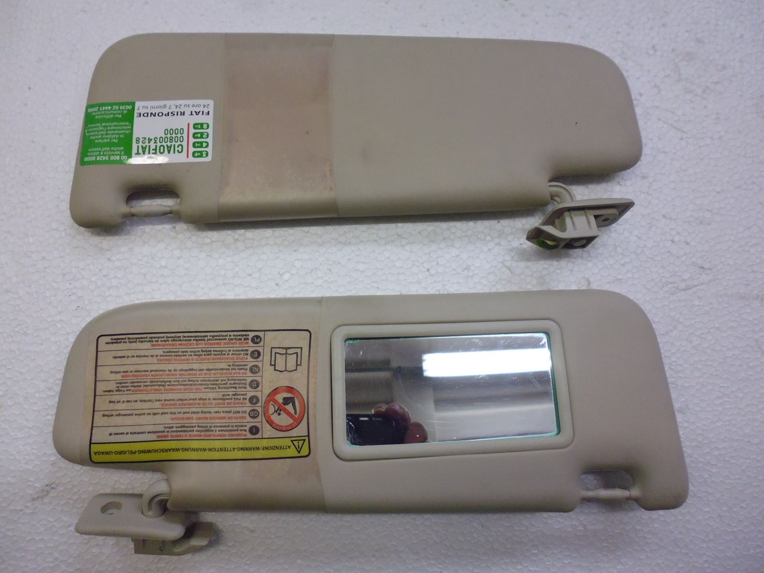 Pantine alette parasole originali Fiat 500 del 2007