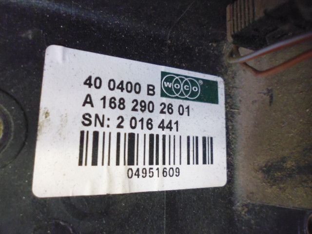 Pedaliera completa gas freno e frizione Mercedes A 170 CDI W168 A1682902601.