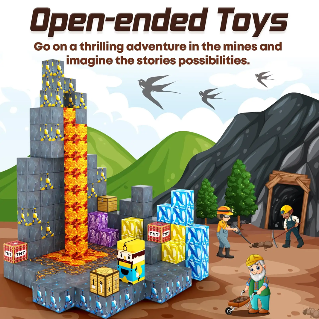 100 Pieces Magnetic Building Blocks for Kids Aged 3+ and above