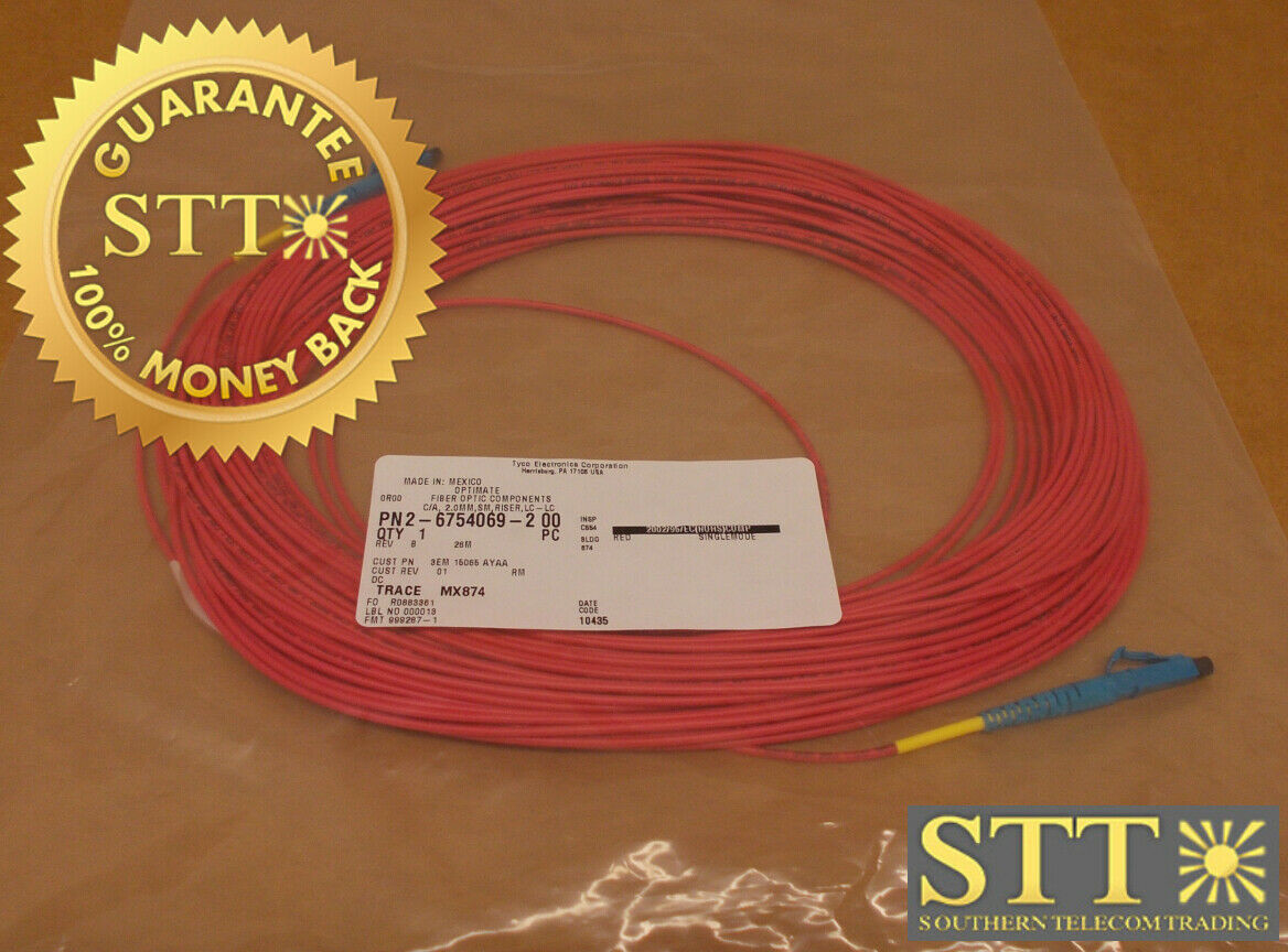 3EM15065AYAA ALCATEL RISER FIBER CABLE SINGLE MODE 2.0MM LC/LC 26 METERS NEW - 90 DAY WARRANTY