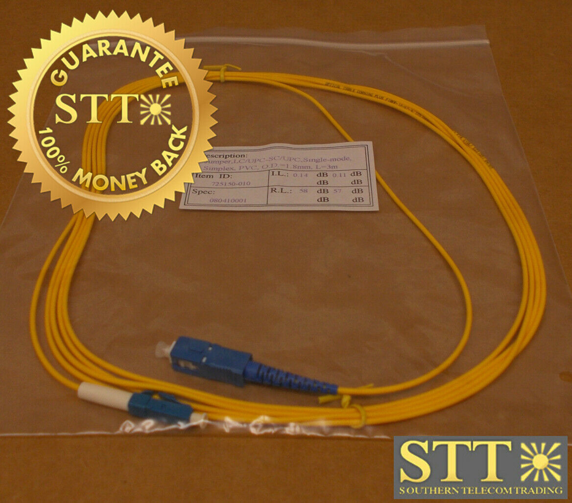 FIBER CABLE SINGLE MODE LC/SC 3 METERS NEW - 90 DAY WARRANTY