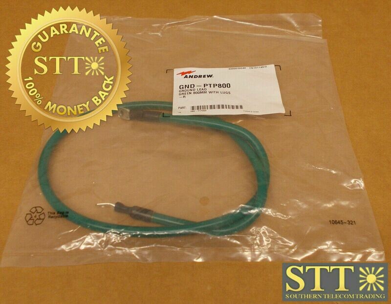 GND-PTP800 ANDREW GROUND LEAD GREEN 800MM WITH LUGS  NEW - 90 DAY WARRANTY