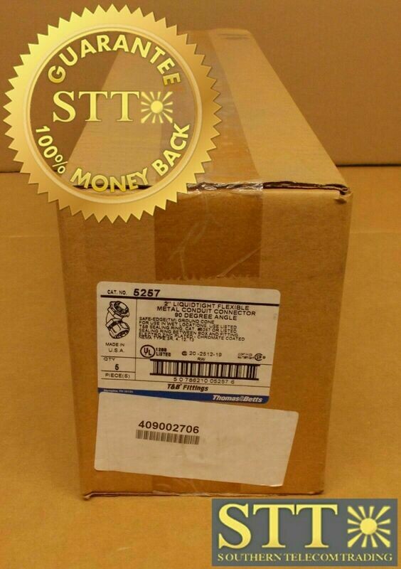 5257 T&amp;B LIQUIDTIGHT 2&quot; 90-DEGREE METAL CONDUIT CONNECTOR 5-PC BOX NEW - 90 DAY WARRANTY