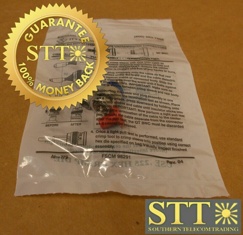 W58-124-9069-910 CANNON-ITT QTBNC COAX CONNECTOR CC:407772235 (LOT OF 50) NEW - 90 DAY WARRANTY