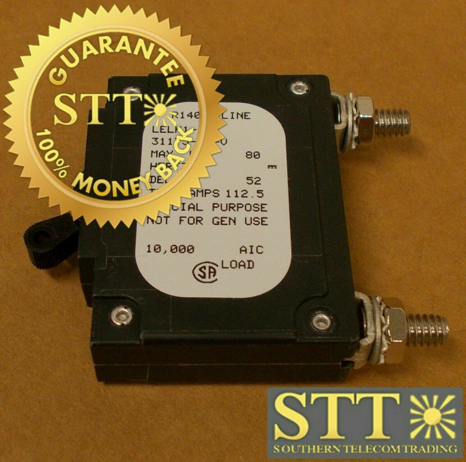 LELK1-31175-90-V AIRPAX 90 AMP BOLT CIRCUIT BREAKER BLACK HANDLE NEW - 90 DAY WARRANTY