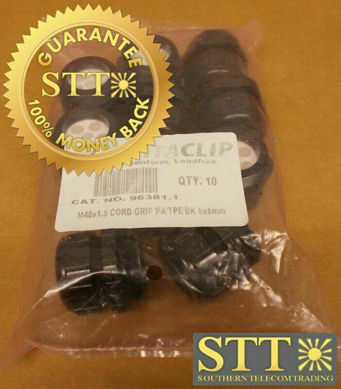 96381.1 CONTACLIP M40 X1.5 CABLE GRIP PA/TPE/BK 6X8MM 10-PACK NEW - 90 DAY WARRANTY