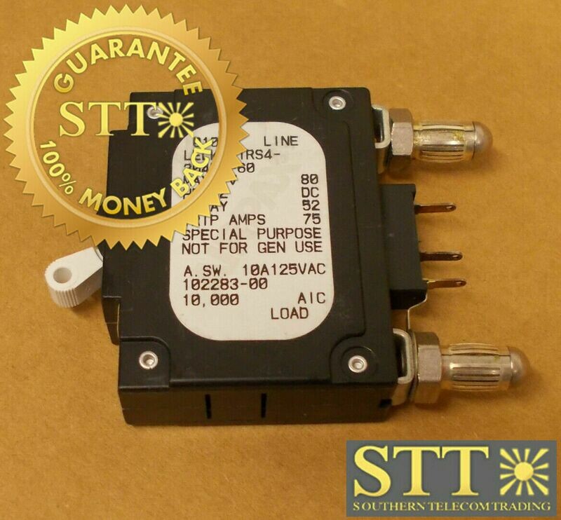 LELK1-1RS4-30452-60 AIRPAX 60 AMP BULLET CIRCUIT BREAKER 80VDC 1-POLE REFURBISHED - 90 DAY WARRANTY