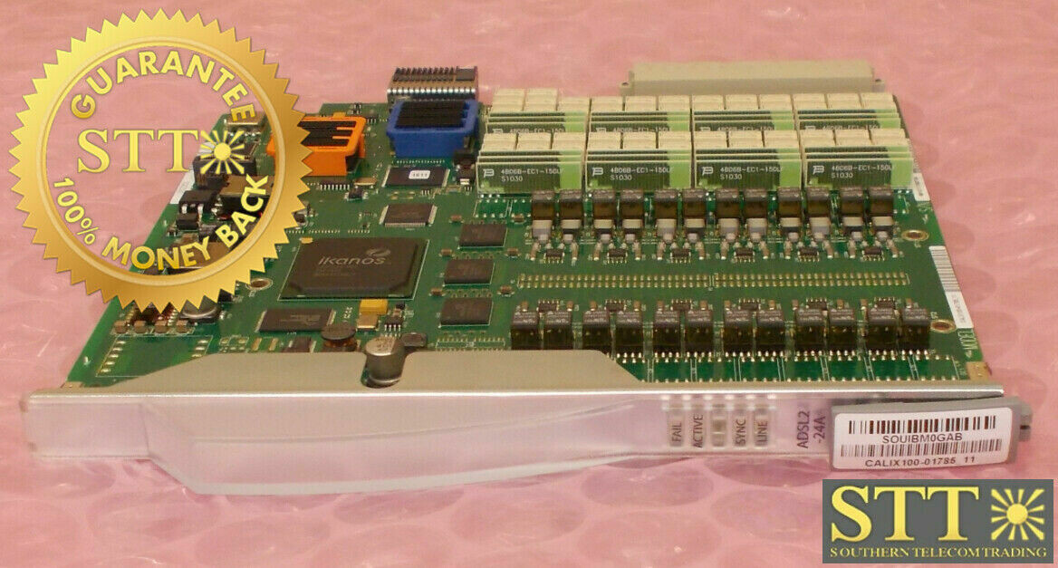 100-01785 CALIX REV 11 ADSL2-24A CARD SOUIBM0GAB REFURBISHED - 90 DAY WARRANTY