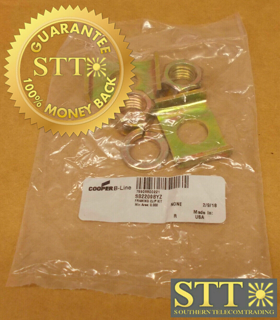 SB2209BYZ COOPER-B FRAMING CLIP KIT 2&quot; X 3/8&quot; SUPPORT NEW - 90 DAY WARRANTY
