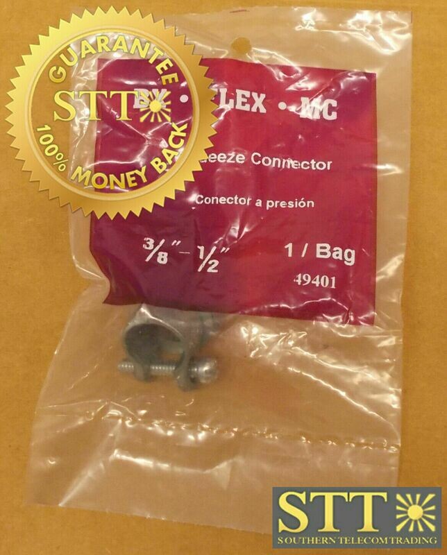 49401 SIGMA ELECTRIC 3/8&quot;-1/2&quot; BX/FLEX/MC SQUEEZE CONNECTOR (LOT OF 10) NEW - 90 DAY WARRANTY