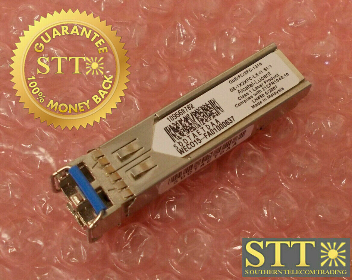 GE-1X2XFC-LX-I1 ALCATEL-LUCENT 1665 SFP TRANSCEIVER 109568782 SOOTAETDAA REFURBISHED - 90 DAY WARRANTY