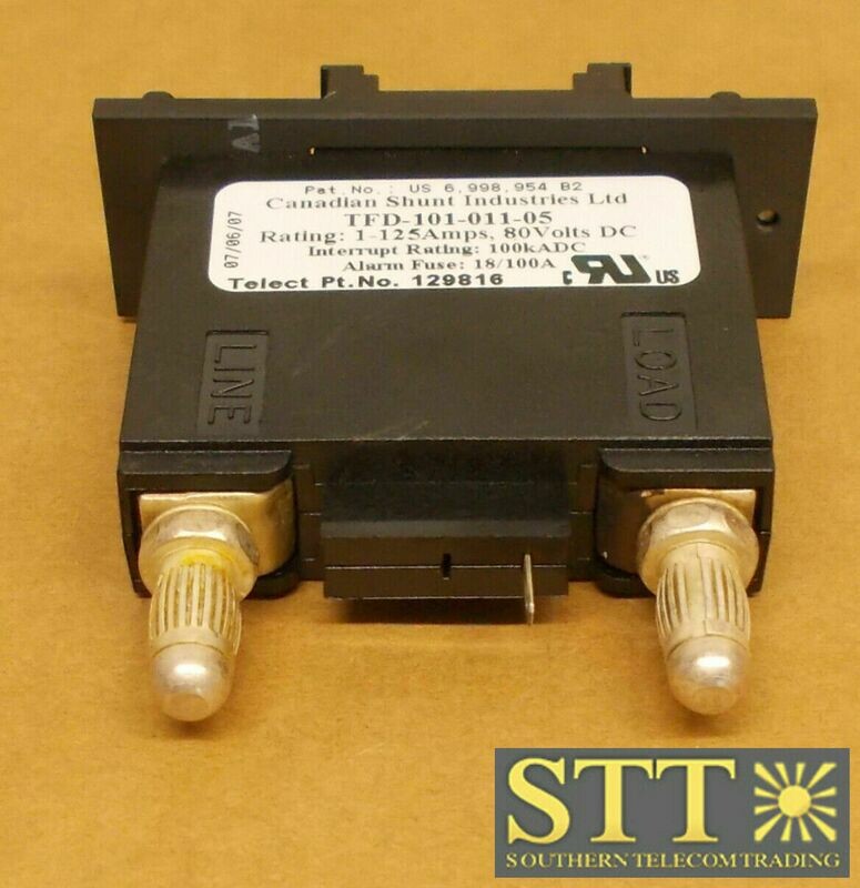 129816 TELECT TFD FUSE HOLDER FOR TPS/TLS FUSES 1-125 AMPS 80 VDC TFD-101-011-05 REFURBISHED - 90 DAY WARRANTY
