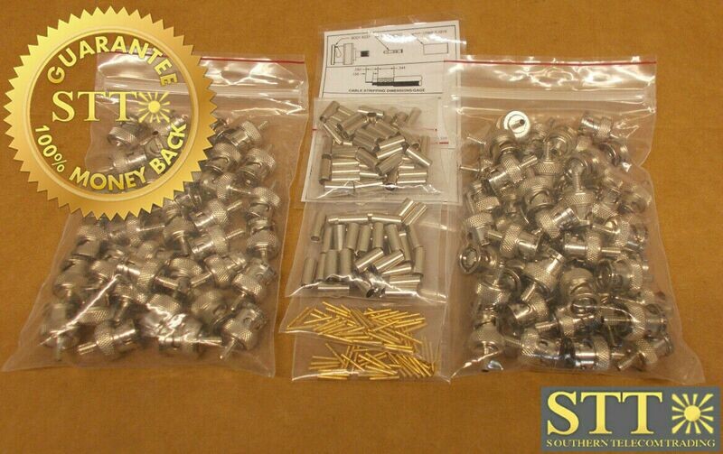 UPL220-009 TROMPETER BNC PLUG 75 OHM FULL CRIMP (LOT OF 87) NEW - 90 DAY WARRANTY