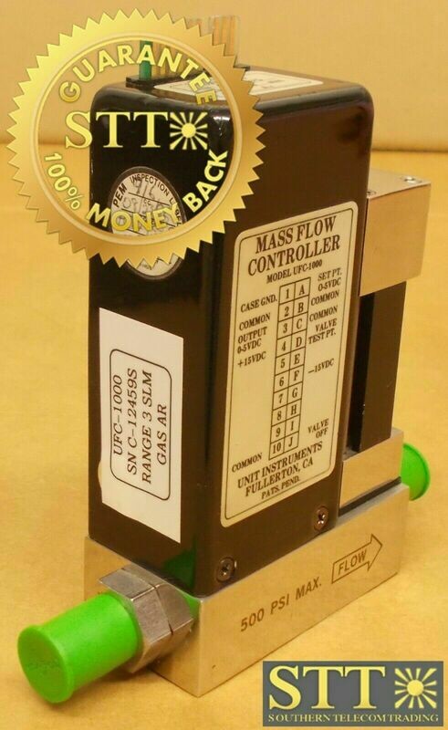 UFC-1000 UNIT MASS FLOW CONTROLLER MODEL UFC-1000 RANGE 3 SLM GAS AR USED - 90 DAY WARRANTY