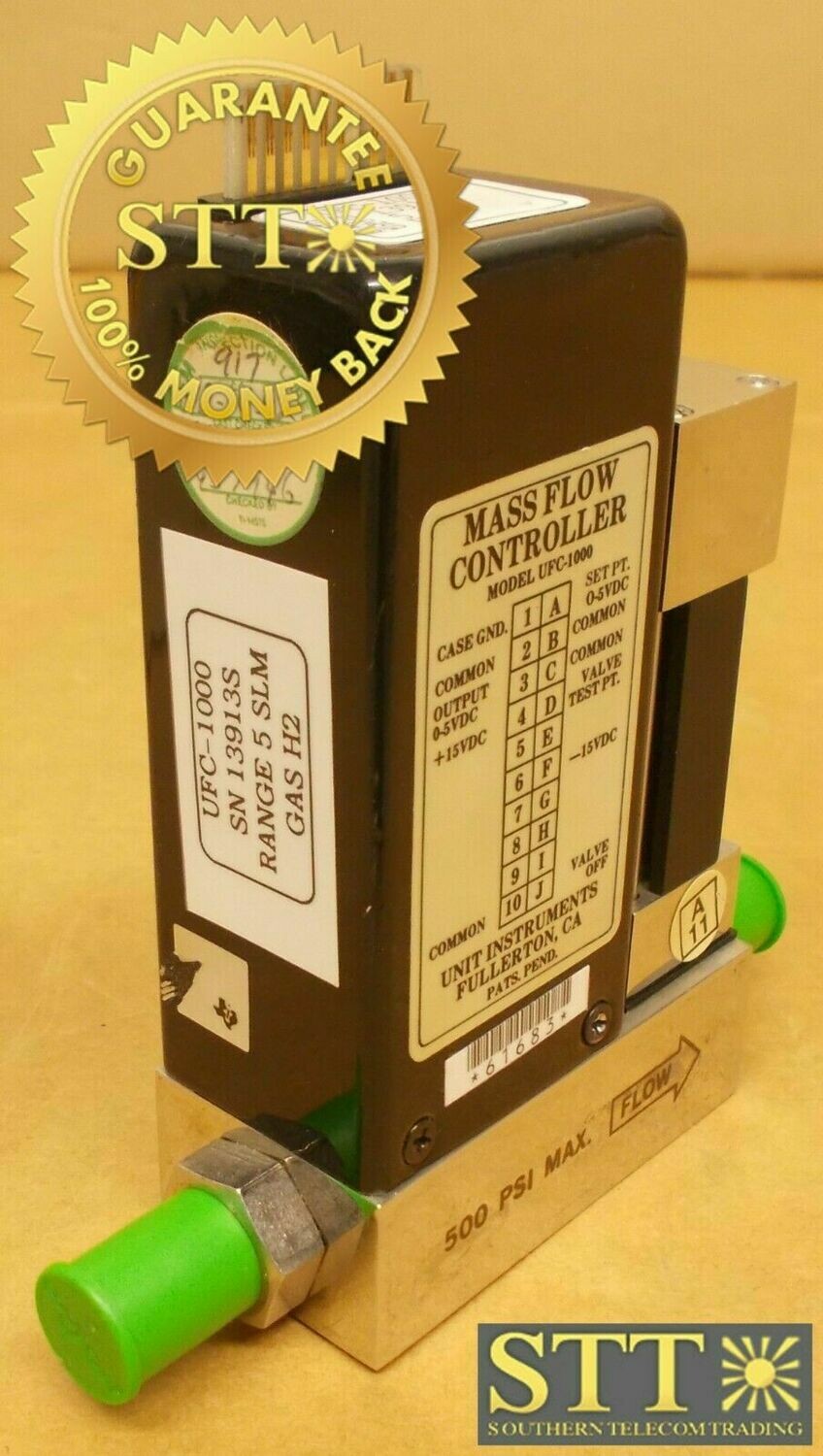UFC-1000 UNIT MASS FLOW CONTROLLER MODEL UFC-1000 RANGE 5 SLM GAS H2 USED - 90 DAY WARRANTY