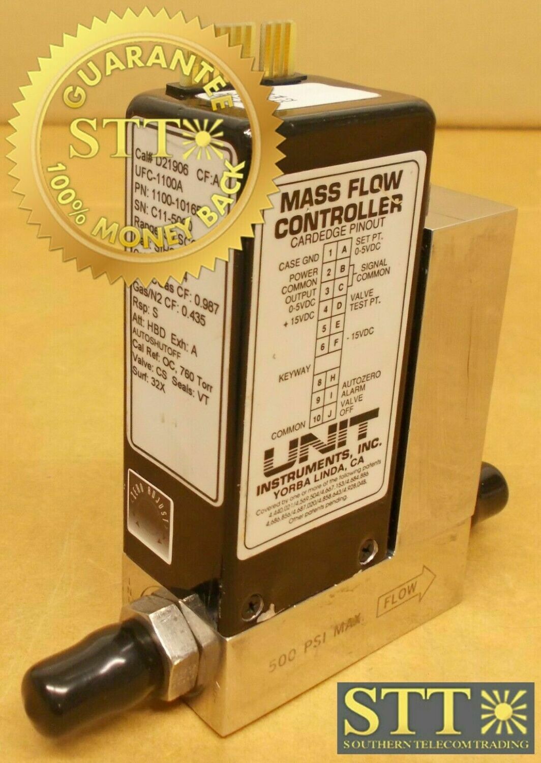 UFC-1100A UNIT MASS FLOW CONTROLLER MODEL UFC-1100A RANGE 50 SCCM GAS SIH2CL2 USED - 90 DAY WARRANTY