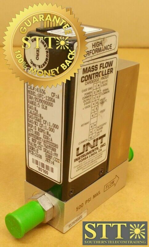UFC-1200A UNIT MASS FLOW CONTROLLER HIGH PERFORMANCE RANGE 5 SLM GAS N2 USED - 90 DAY WARRANTY