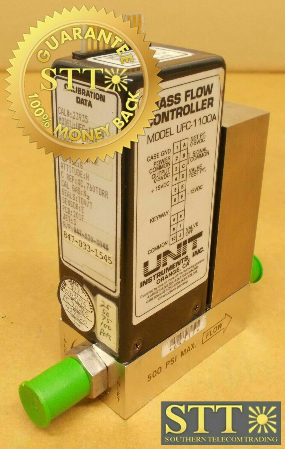 UFC-1100A UNIT MASS FLOW CONTROLLER MODEL UFC-1100A RANGE 2 SLM GAS 5%SIH4/AR USED - 90 DAY WARRANTY