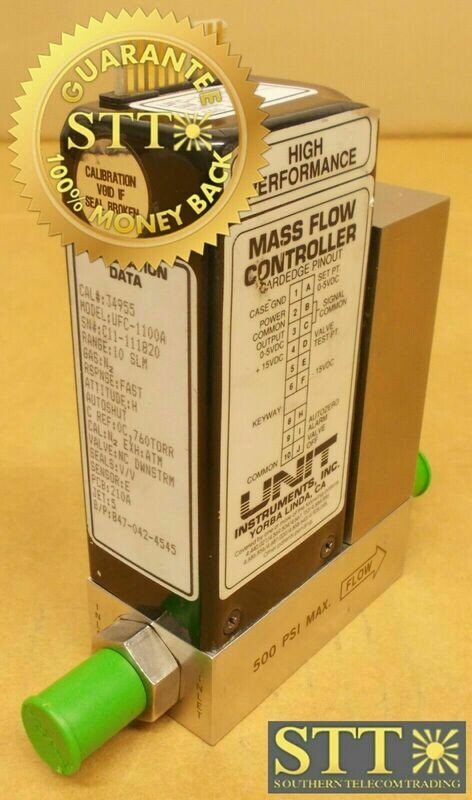 UFC-1100A UNIT MASS FLOW CONTROLLER HIGH PERFORMANCE RANGE 10 SLM GAS N2 USED - 90 DAY WARRANTY