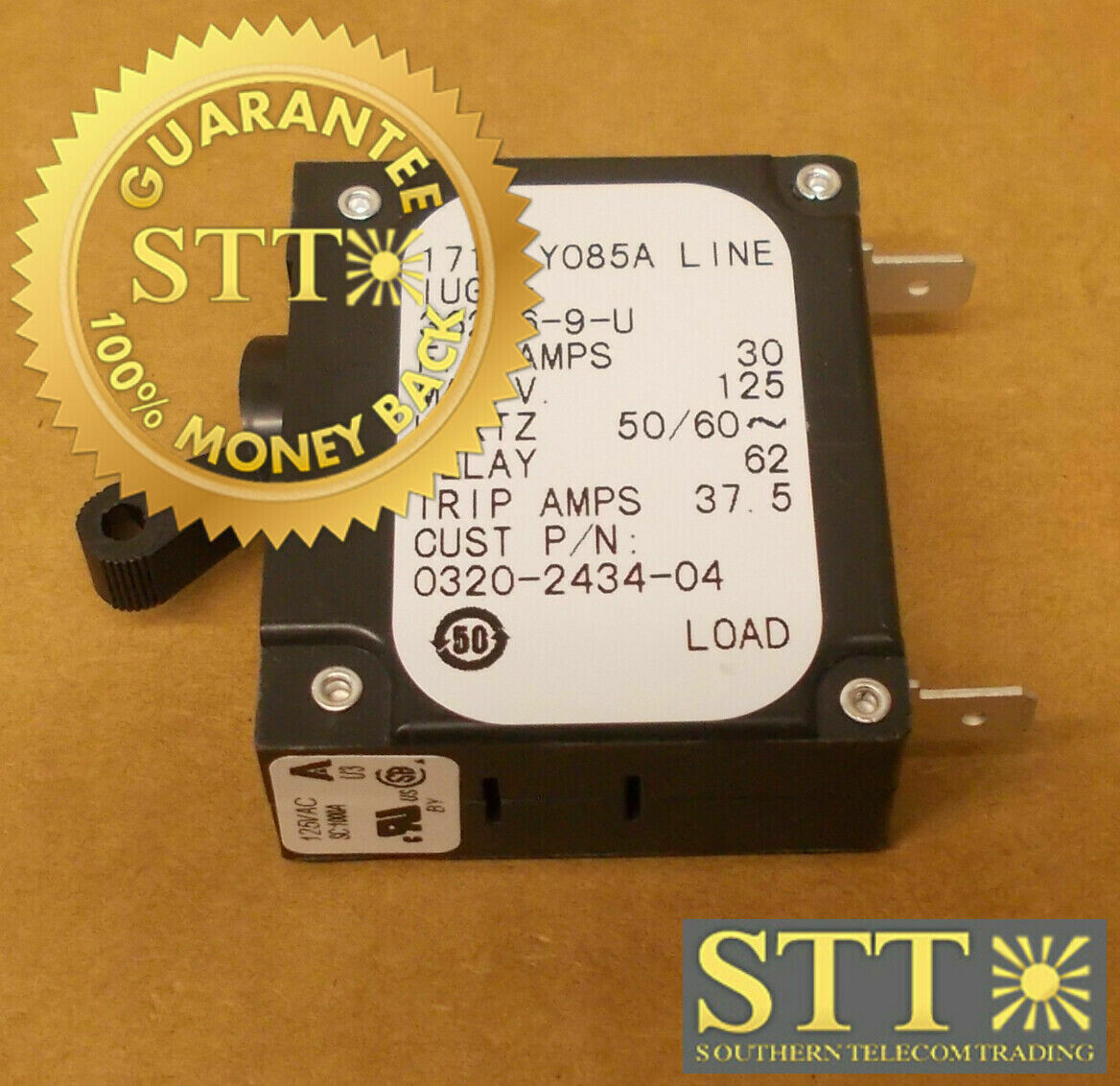 IUG1-36286-9-U AIRPAX 30 AMP AC/DC CIRCUIT BREAKER MAG-HYDR LEVER 125V NEW - 90 DAY WARRANTY