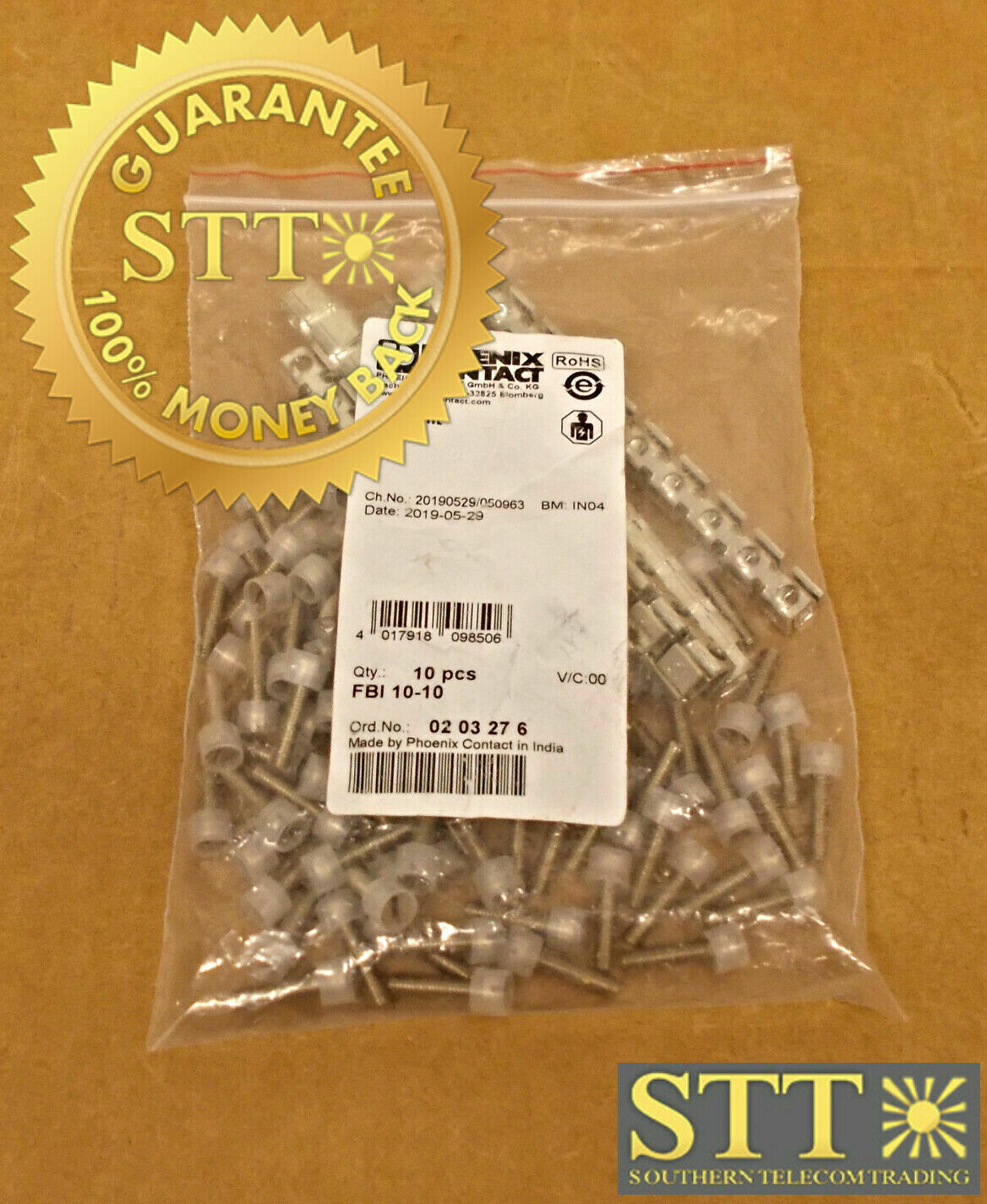 0203276 PHOENIX FBI 10-10 0203276 FIXED BRIDGE 10MM 10 POSITION (PKG OF 10) NEW - 90 DAY WARRANTY