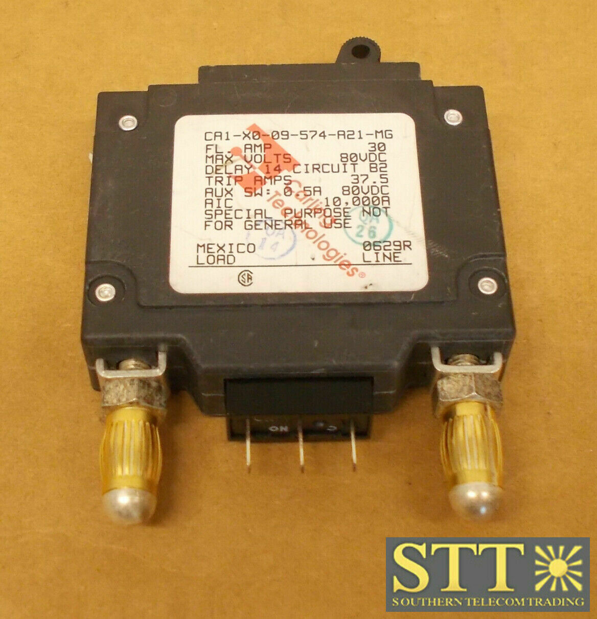 CA1-X0-09-574-A21-MG CARLING 30 AMP BULLET CIRCUIT BREAKER 80 VDC 1 POLE REFURBISHED - 90 DAY WARRANTY