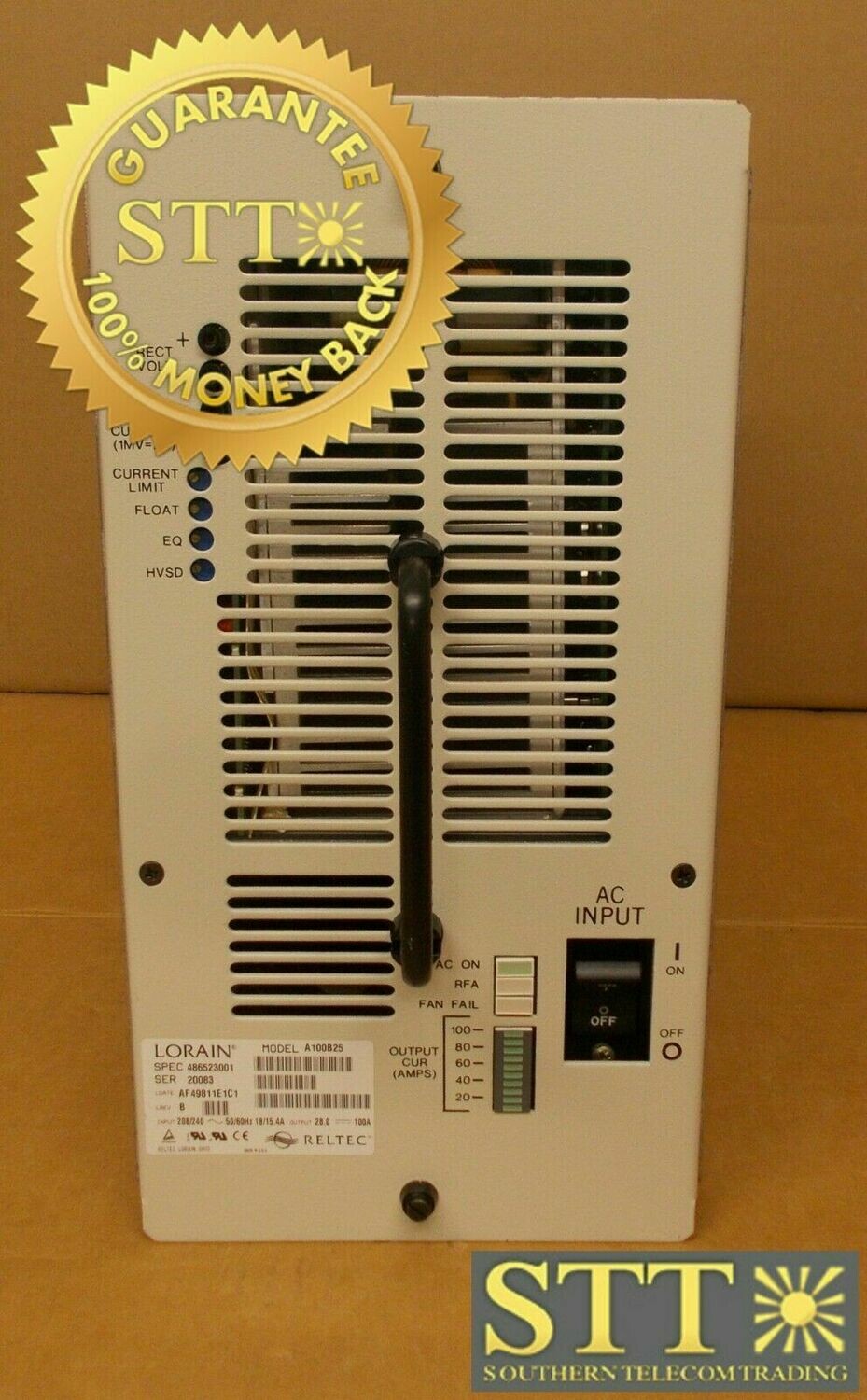 A100B25 LORAIN RECTIFIER MODULE 100 AMP 24VDC SPEC: 486523001 PWDQALA5AA REFURBISHED - 90 DAY WARRANTY