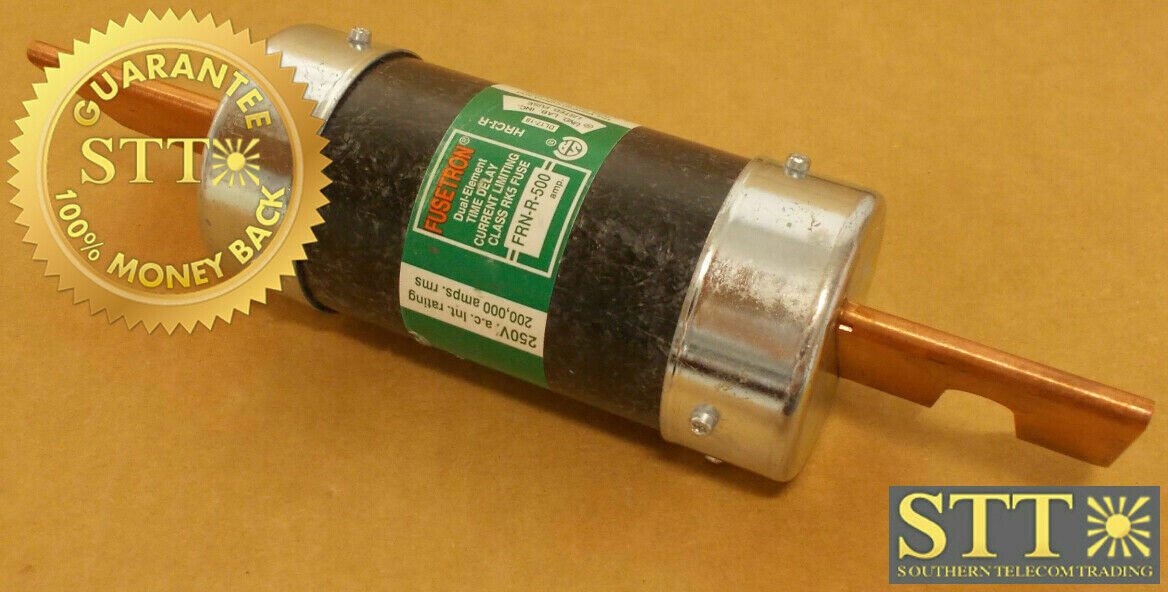 FRN-R-500 BUSSMAN FUSETRON 500 AMP TIME DELAY FUSE CLASS RK5 250V REFURBISHED - 90 DAY WARRANTY