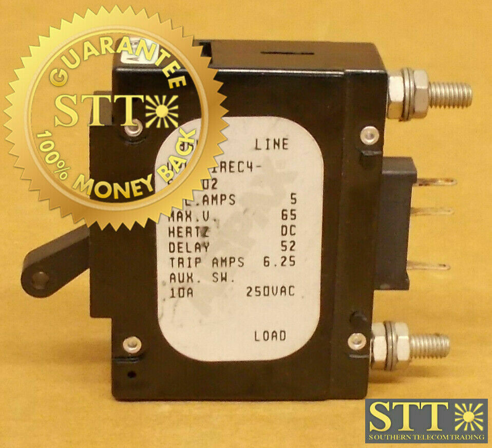 UPL1-1REC4-52-502 AIRPAX 5 AMP DC BOLT IN CIRCUIT BREAKER 65 VDC REFURBISHED - 90 DAY WARRANTY
