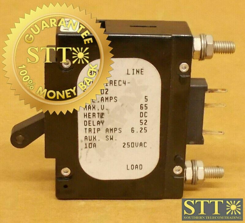 UPL1-1REC4-52-502 AIRPAX 5 AMP DC BOLT IN CIRCUIT BREAKER 65 VDC REFURBISHED - 90 DAY WARRANTY