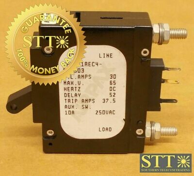 UPL1-1REC4-52-303 AIRPAX 30 AMP DC BOLT IN CIRCUIT BREAKER 65 VDC REFURBISHED - 90 DAY WARRANTY