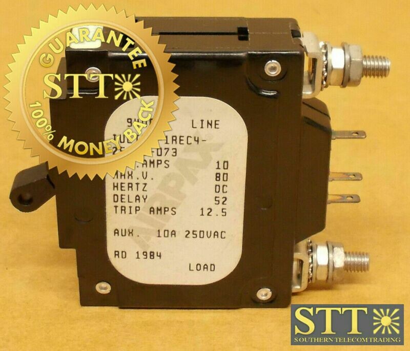 IULTK1-1REC4-25130-073 AIRPAX 10 AMP BOLT IN CIRCUIT BREAKER 80 VDC REFURBISHED - 90 DAY WARRANTY