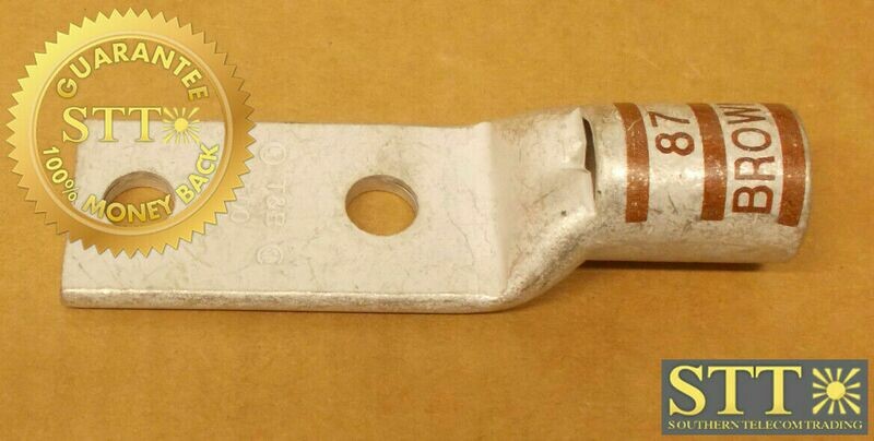 54286 THOMAS &amp; BETTS COMP LUG 1/2&quot; 2-HOLE 1-3/4&quot; SPC BROWN DIE 87 W/ WINDOW NEW - 90 DAY WARRANTY