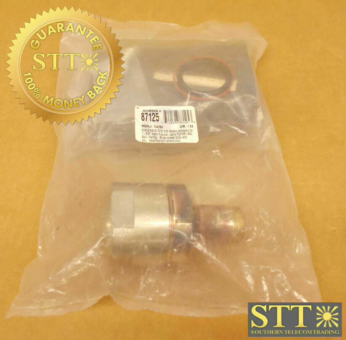 734756 CABLEWAVE 7/16 DIN FEMALE CONNECTOR FOR 1-5/8" COAX CABLE FLC158-50J NEW - 90 DAY WARRANTY