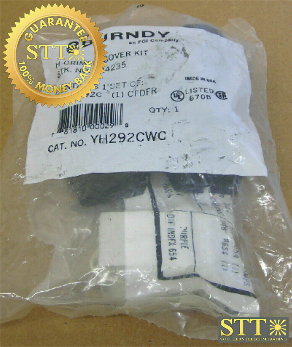 YH292CWC BURNDY H TAP COVER KIT - (1) YH292C (1) CFDFR NEW - 90 DAY WARRANTY