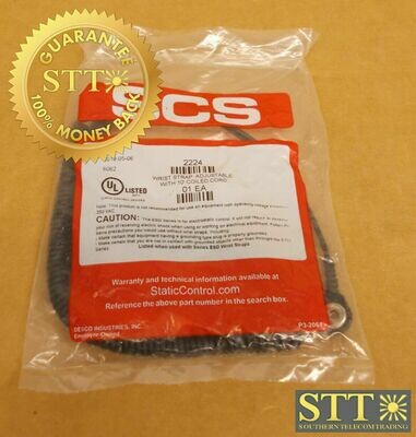 P3-2061 SCS ANTI STATIC WRIST STRAP W/ 10FT COILED CORD (ALT PART # 2224) NEW
 - 90 DAY WARRANTY