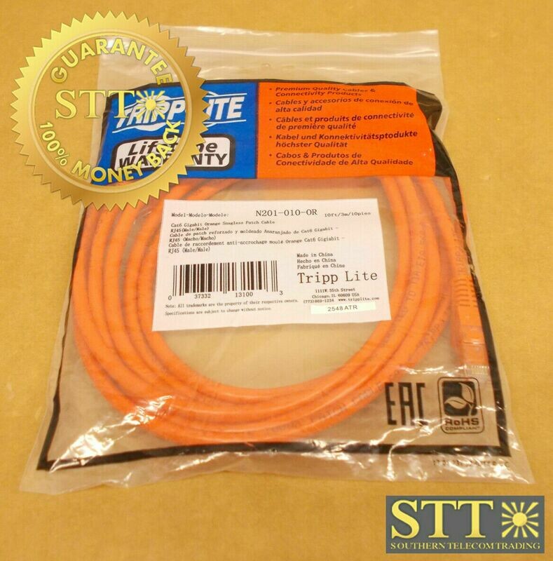 N201-010-OR TRIPP-LITE CAT 6 PATCH CORD 10FT ORANGE NEW
 - 90 DAY WARRANTY