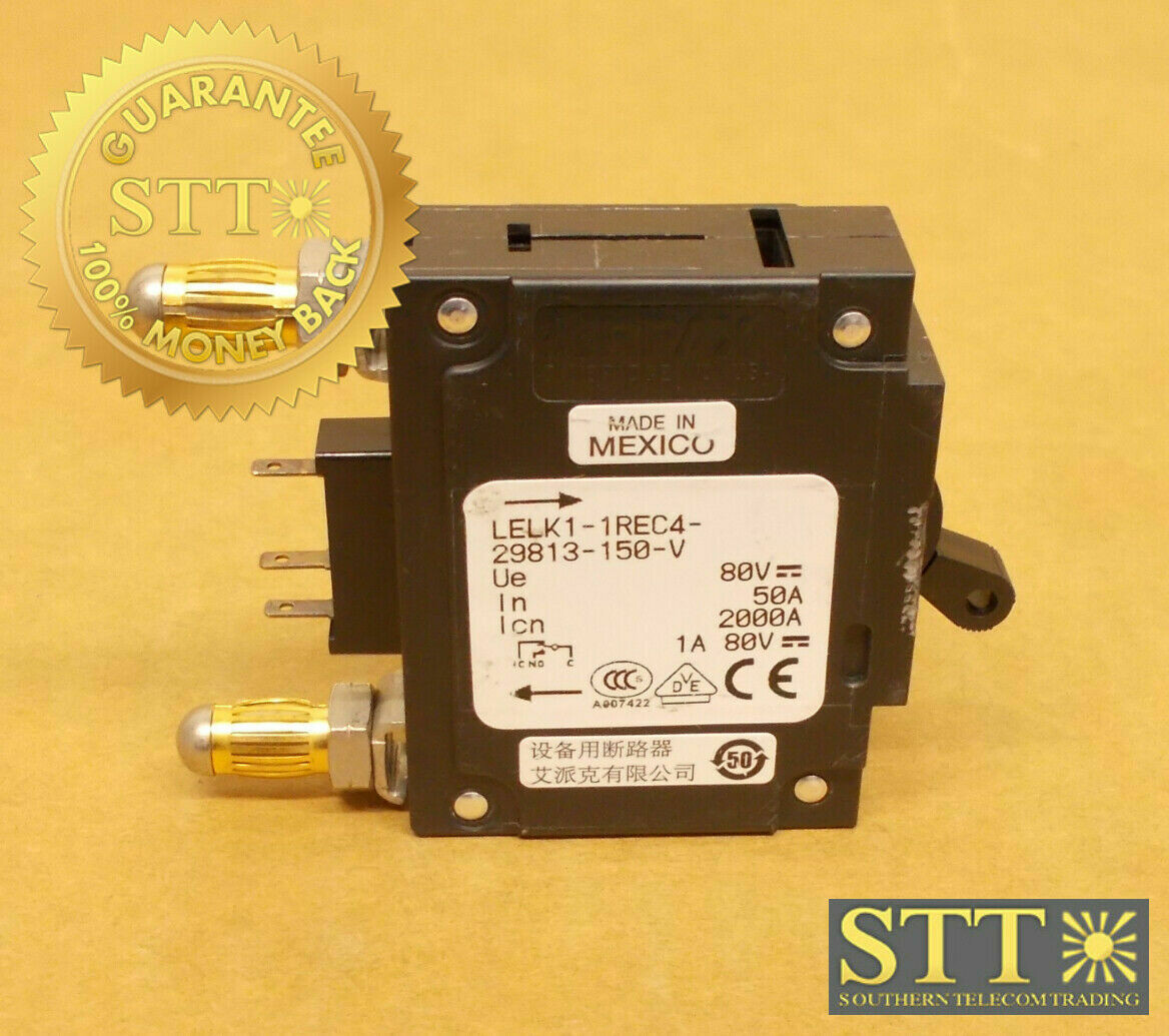 LELK1-1REC4-29813-150-V AIRPAX 50 AMP BULLET CIRCUIT BREAKER 80V REFURBISHED - 90 DAY WARRANTY