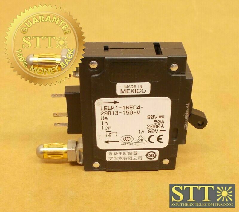 LELK1-1REC4-29813-150-V AIRPAX 50 AMP BULLET CIRCUIT BREAKER 80V REFURBISHED - 90 DAY WARRANTY