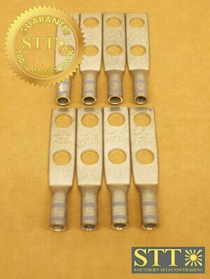 54206 THOMAS AND BETTS COMP LUG 1/4&quot; STUD 2-HOLE 5/8&quot; SPACING GRAY(LOT OF 8) NEW - 90 DAY WARRANTY