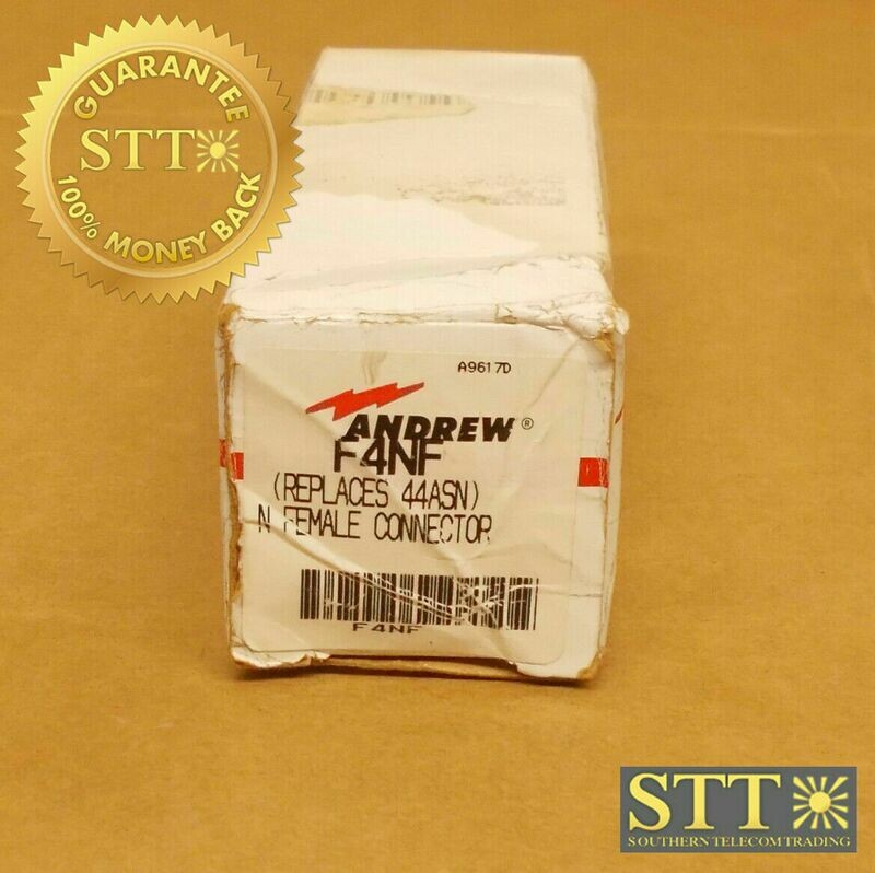 F4NF ANDREW TYPE N FEMALE CONNECTOR FOR 1/2 INCH FSJ4-75A COAXIAL CABLE NEW - 90 DAY WARRANTY