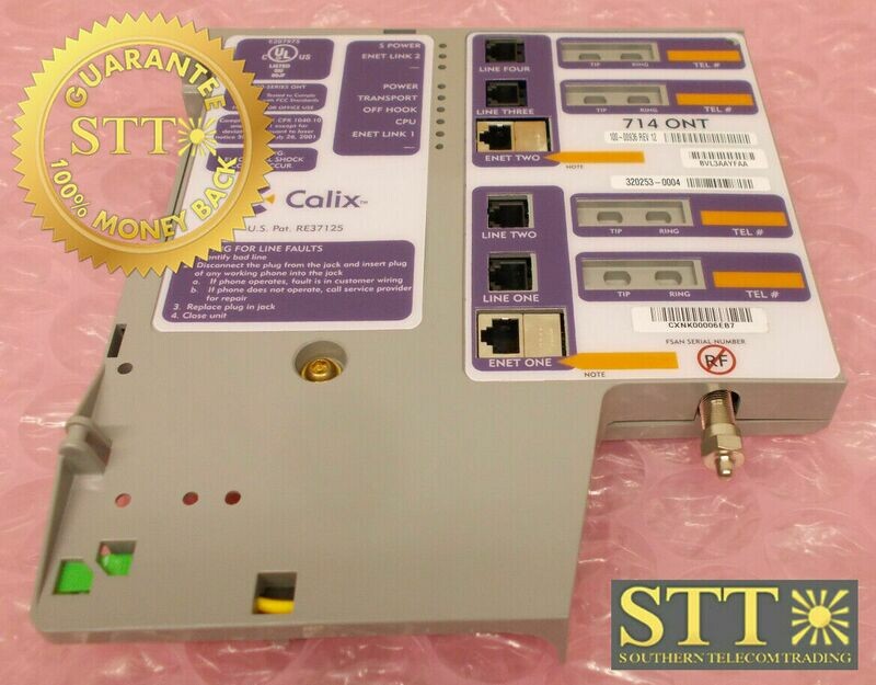 100-00936 CALIX REV-12 714 ONT OPTICAL NETWORK TERMINATION MODULE BVL3AAYFAA USED - 90 DAY WARRANTY