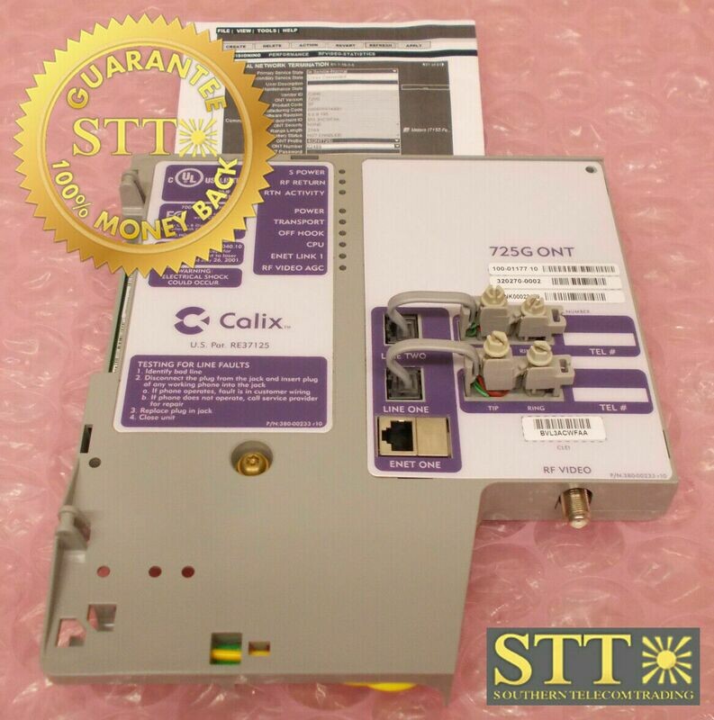 100-01177 CALIX REV-10 725G ONT OPTICAL NETWORK TERMINAL MODULE BVL3ACWFAA REFURBISHED - 90 DAY WARRANTY