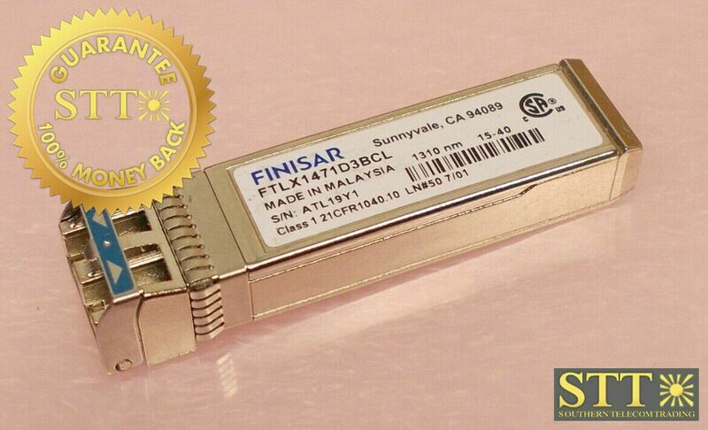 FTLX1471D3BCL FINISAR SFP 10GBASE-LR/LW 10G ETHERNET LC SMF 10KM 1310NM REFURBISHED - 90 DAY WARRANTY