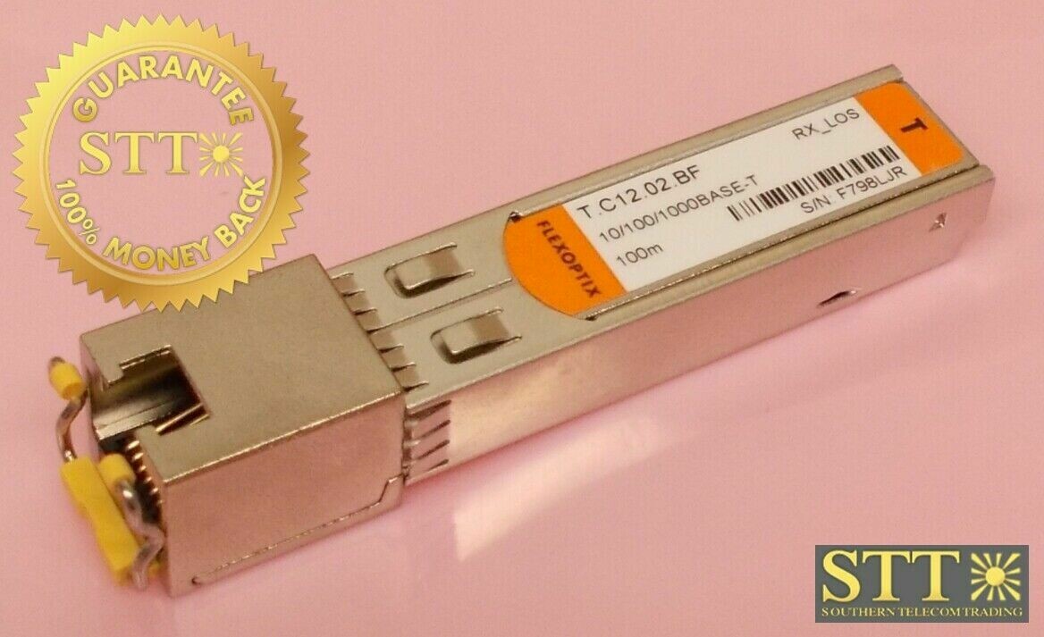 T.C12.02.BF FLEXOPTIX 1000BASE-T COPPER SFP 100M RJ-45 OPTICAL TRANSCEIVER NEW - 90 DAY WARRANTY