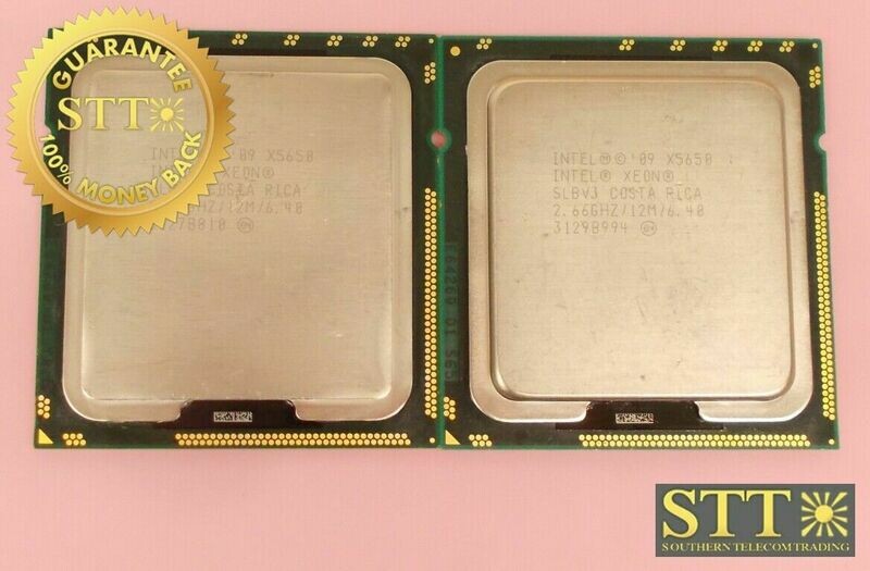 X5650 INTEL XEON PROCESSOR 12M CACHE 2.66 GHz 6.40 GT/s QPI (LOT OF 2) SLBV3 REFURBISHED - 90 DAY WARRANTY