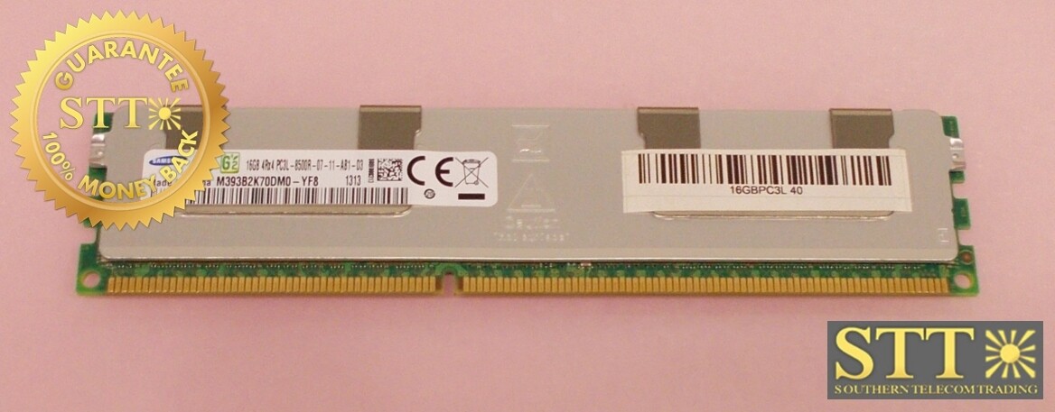 M393B2K70DM0-YF8 SAMSUNG 16GB 4RX4 PC3L-8500R ECC RDIMM SERVER MEMORY MODULE USED - 90 DAY WARRANTY