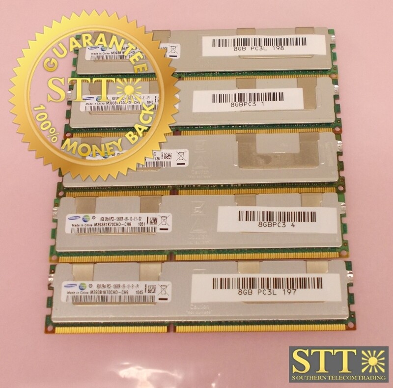M393B1K70CHD-CH9 SAMSUNG 8GB 2RX4 PC3-10600R-09-10-E1-P1 DDR3 ECC DIMM (LOT OF 5) USED - 90 DAY WARRANTY