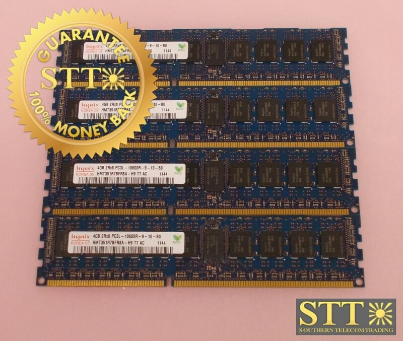 HMT351R7BFR8A-H9 HYNIX 4GB 2RX8 PC3L-10600R-9-10-B0 DDR3 ECC DIMM MEMORY MODULE (LOT OF 4) USED - 90 DAY WARRANTY